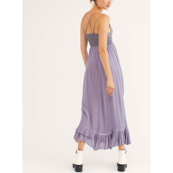 🎉LAST CHANCE🎉 NWT Free People Adella Maxi Slip / Charcoal - Picture 2 of 6